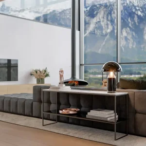 Aanbieding Marelli Console Frame B 200 x 40 cm / H 70 cm Marquina Zwart Kleur Frame Zilver Chroom zonder impregnatie